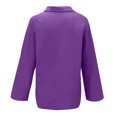 thumbnail image 5 of Tops for Women Trendy Viikei Womens Clothes Fall,Tops for Women Clearance Sale,Women's Fashion Solid Color Tops Long Sleeved Loose Cotton and Linen Loose Shirt Blouse V-Neck Casual Tops Purple XL, 5 of 7