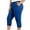 *Blue, variant on VBVC Women's Elastic Waist Capri Jogger Pants , Lightweight Stretchy Cropped Pants For Women,Ladies' Athletic Trousers with Visible Stitching Pockets,Beige,XL-5XL