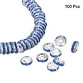 thumbnail image 3 of Uxcell 100Pack 6mm Navy Blue Rondelle Spacer Beads, Silver Plated Rhinestone Spacer Beads, Round Spacer Loose Beads, 3 of 6