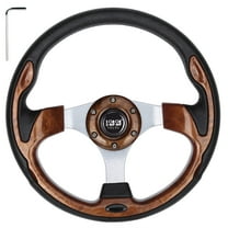 10L0L Golf Cart Steering Wheel Fits EZGO TXT RXV,Club Car DS Precedent,Yamaha G29 Drive and others - Wood Grain ( Adapter not Include)