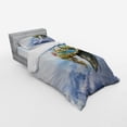 thumbnail image 3 of Ambesonne Fantasy Bedding Set 4 Pcs, Dragon Castle Tower, Queen, Green and Blue, 3 of 3