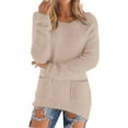 thumbnail image 2 of Womens Casual Solid Long Sleeve Jumper Sweaters Blouse, 2 of 5