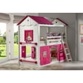 thumbnail image 3 of Donco Kids Sweetheart Twin over Twin House Bunkbed with Pink Tent, Twin over Twin, White & Pink, 3 of 3