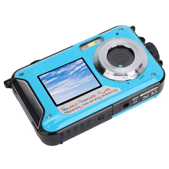 Cámara Subacuática de 2.7k, Cámara Digital Inmediatamente Full HD 2.7K 48MP Cámaga Subacuática Con Zoom 16x Cámara Digital Compacta Resistente Al Agua de 11 Pies Para Bucear