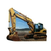 Construction Excavator Standup Display - Life Size Cardboard Cutout - Heavy Equipment Party Decor - Building Site Theme Decoration - Big Dig Prop