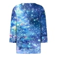 thumbnail image 3 of CLOISE 3/4 Sleeve Tops for Women Plus Size Christmas Snowflake V Neck Pullover Tee Shirts Slim Cute Holiday Travel Clothes M, 3 of 4