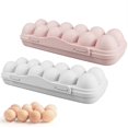 thumbnail image 1 of 2 PCS Egg Container For Refrigerator, 12 Grid Egg Storage Box with Lid, Stackable Plastic Egg Holder Tray for Kitchen, 1 of 4