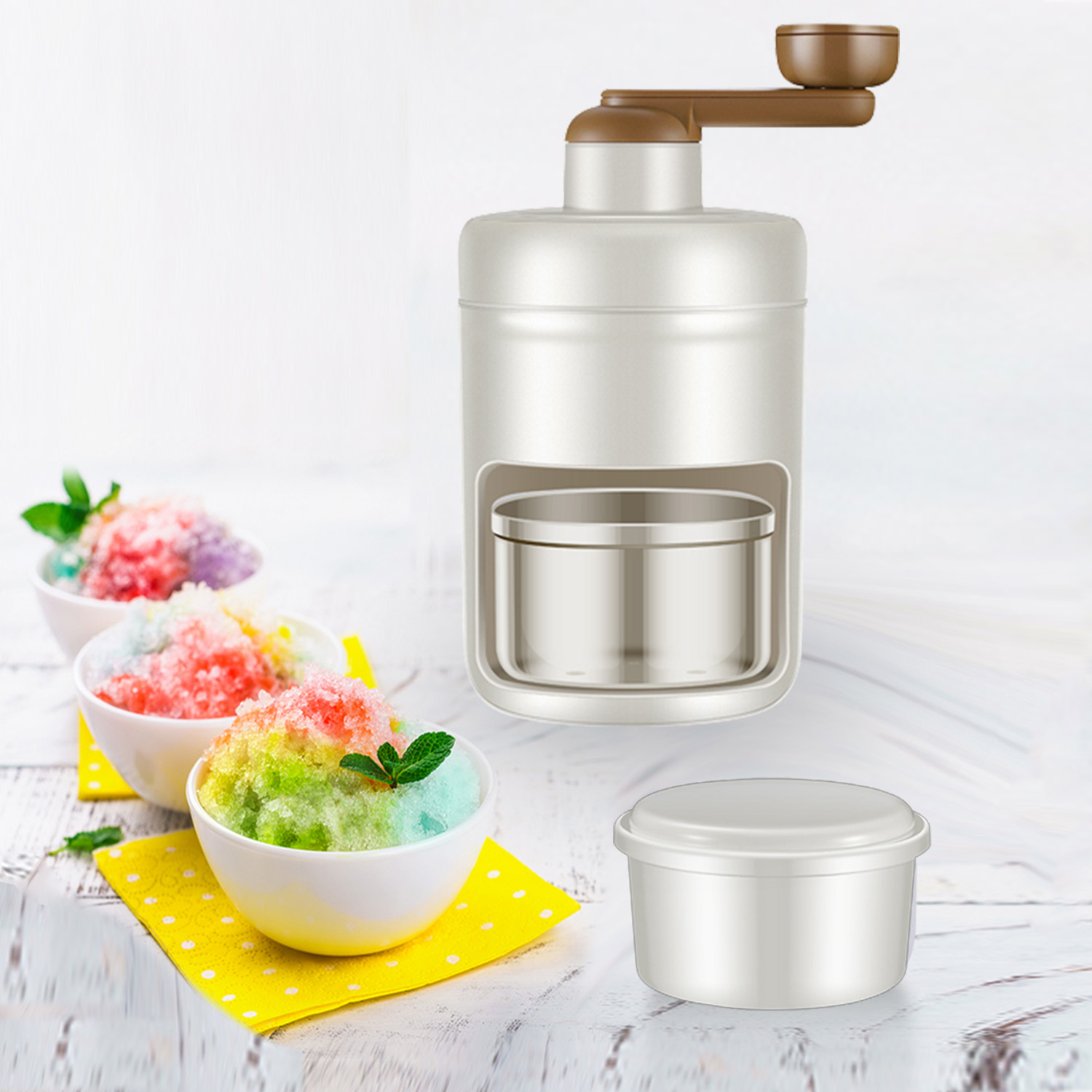 Ice Shaver Machine, Artiflr Mini Portable Manual Ice Shaved Crusher for