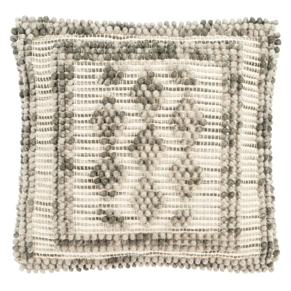 SAFAVIEH Darvey Bordered Beaded Accent Pillow, 20" x 20", Grey