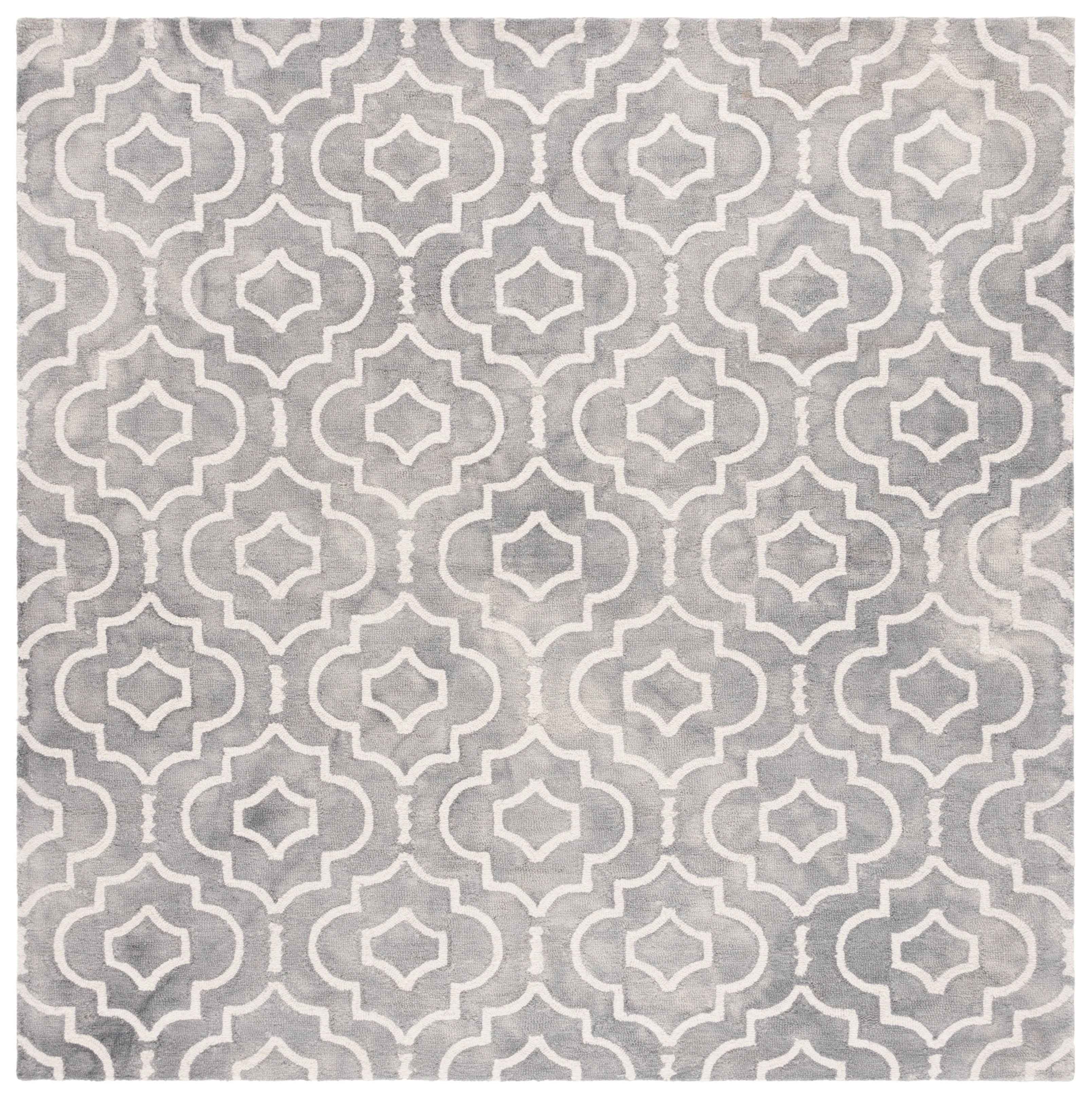 Safavieh Dip Dye Lairos Distressed Wool Area Rug, Gray/Ivory, 7' x 7' Square