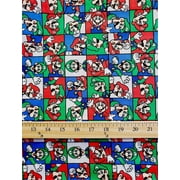 100% Cotton Fabric Mario Bros. - Mario and Luigi Portrait Frames Print/45" WIDE