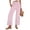 Pink-190428aa, variant on Striped Pants Women Smocked Waist Wide Leg Crop Pants for Women Summer Beach Vacation Boho Pants for Women with Pocket Black M