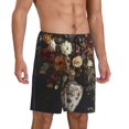 thumbnail image 2 of Susaid Vintage Floral Vase A Print Mens Shorts, Breathable Lounge Sleepwear Set with Elastic Waistband and Pockets-3X-Large, 2 of 6