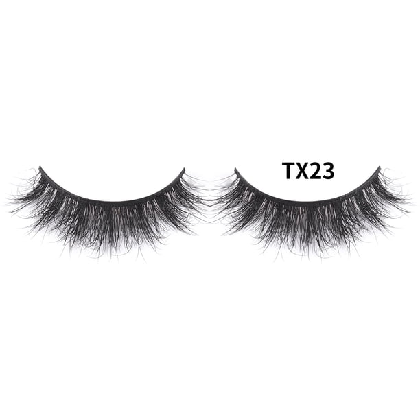 Xiao Hua 1 par de pestañas postizas de visón tenues, suaves y voluminosas, de aspecto natural, TX23