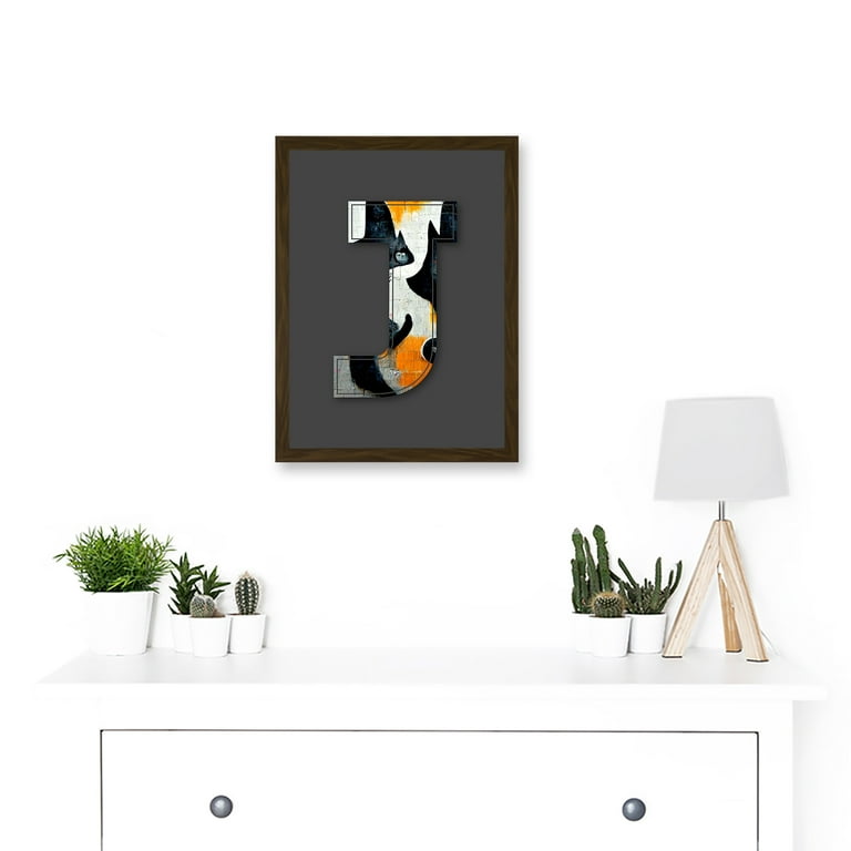 Letter J Abstract Cat Decorative Graffiti Mural Alphabet Initial Stencil Artwork Framed Wall Art Print A4 - Walmart.com letter-j-abstract-cat-decorative-graffiti-mural-alphabet-initial-stencil-artwork-framed-wall-art-print-a4-walmart-com