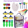 thumbnail image 2 of 30pcs Children Paintbrushes Washable Paint Brushes Sponge Painting Brush Set With Apron For Toddler, 2 of 5