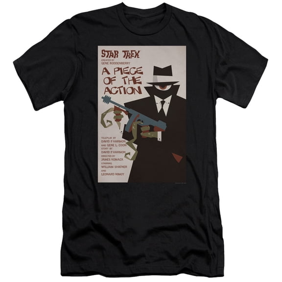 Star Trek Tos Episode 46 Premium Canvas Adult Slim Fit 30/1 T-Shirt Black