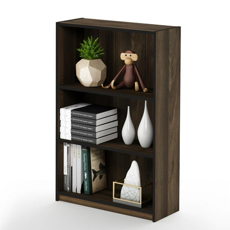 shelf simple jaya furinno tier bookcase adjustable walnut columbia