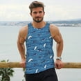 thumbnail image 6 of Goofa Sharks on White Blue Striped Pattern Men's Workout Tank Top Slim-Fit Tank Quick Dry Fit Muscle Tank Top Beach Tank Top Bodybuilding Sleeveless T Shirt-Medium, 6 of 7