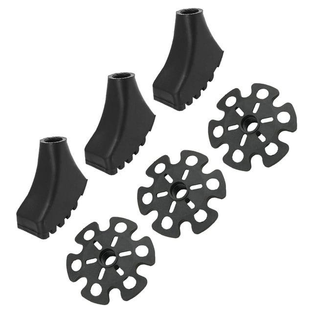 USHOBE 6 Pcs Embouts de Bâton de Randonnée pour Bâtons de Randonnée et Camping Noir