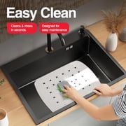 Kitchen Sink Protector Matt, (Clear), By Home Basics | Small Sink Mats For Bottom Of Kitchen Sink | PVC Runner Protector Matt | Pliable With Draining Holes