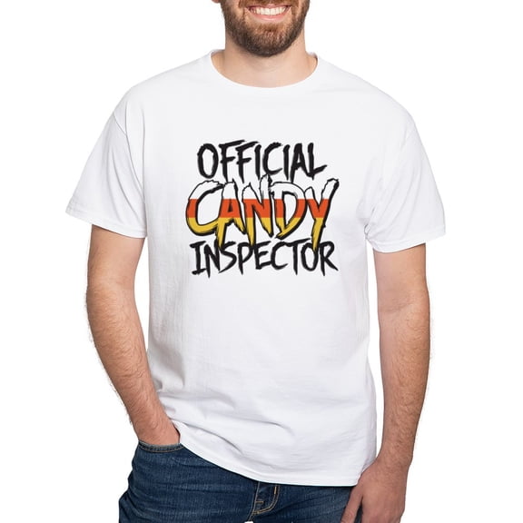 CafePress - Official Candy Inspector White T Shirt - Men's White Classic Cotton T-Shirts