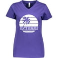 thumbnail image 3 of Inktastic Santa Barbara California Palm Tree Women's V-Neck T-Shirt, 3 of 5