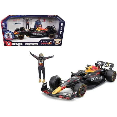 Red Bull Racing RB19 #1 "Oracle" Winner F1 Championship "Drivers' Champion" (2023) w/Figure 1/24 Diecast Model Car by Bburago