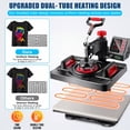 thumbnail image 3 of Adnoom 8 in 1 Heat Press Machine 15x12, 850w Heat Press with Pressure Knob, 360°Swing Away, Sublimation Vinyl Digital Heat Press for Tshirt,Cap,Mug,Black Red, 3 of 9