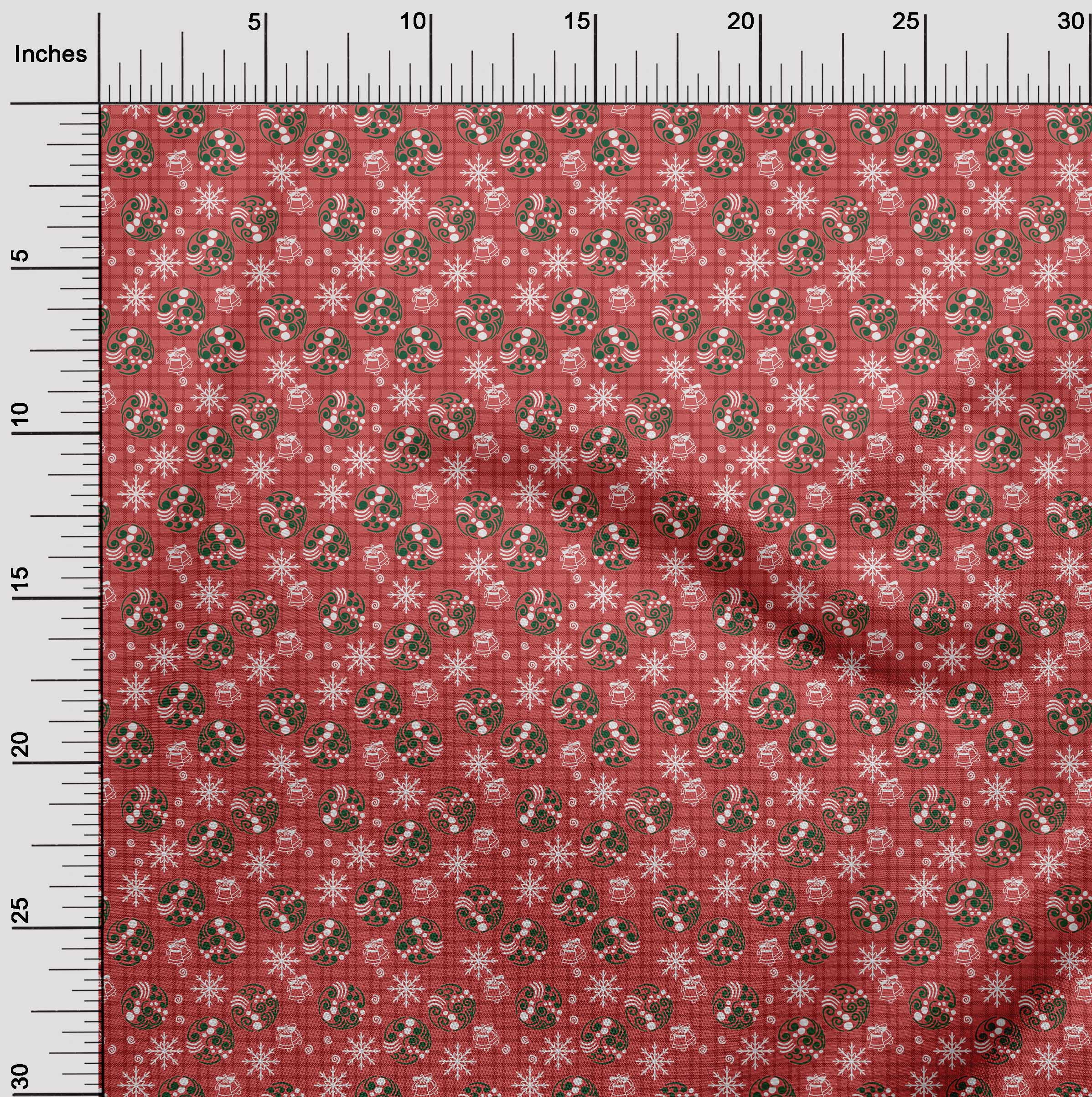 oneOone Polyester Lycra Red Fabric Christmas Christmas Dress Material Fabric Print Fabric By The Yard 56 Inch Wide - 5C