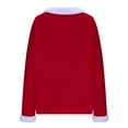 thumbnail image 6 of hotojiny Christmas Shirt for Women Cute Fuzzy Trim V Neck Patchwork Christmas Tee Pullover Long Sleeve Warm Tops, 6 of 7