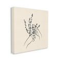 thumbnail image 3 of Stupell Industries Hands Holding Lavender Sprigs Botanical Line Doodle Graphic Art Gallery Wrapped Canvas Print Wall Art, Design by JJ Design House LLC, 3 of 7