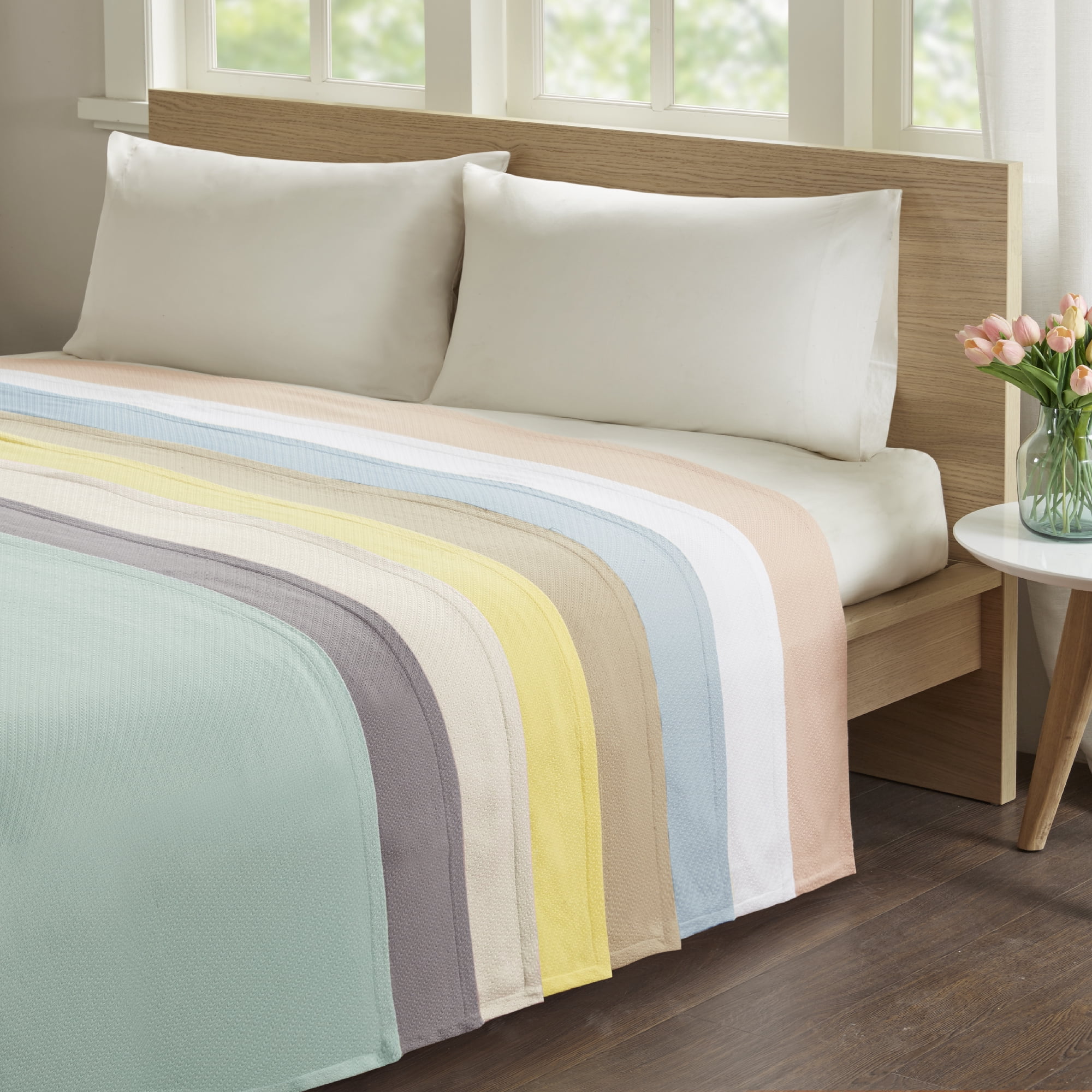 Madison Park Liquid Cotton Super Soft Lightweight Blanket, King - Ivory