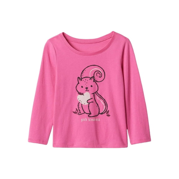 Remera rosa de manga larga con gráfico para bebé niña GAP, 6-12 meses