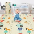 thumbnail image 3 of JoyStone Baby Play Mat, 78" X 70" Extra Large Reversible Foam Play Mat, Non-Toxic Foldable Animal Print Waterproof Crawl Mat for Toddlers and Babies, 3 of 10