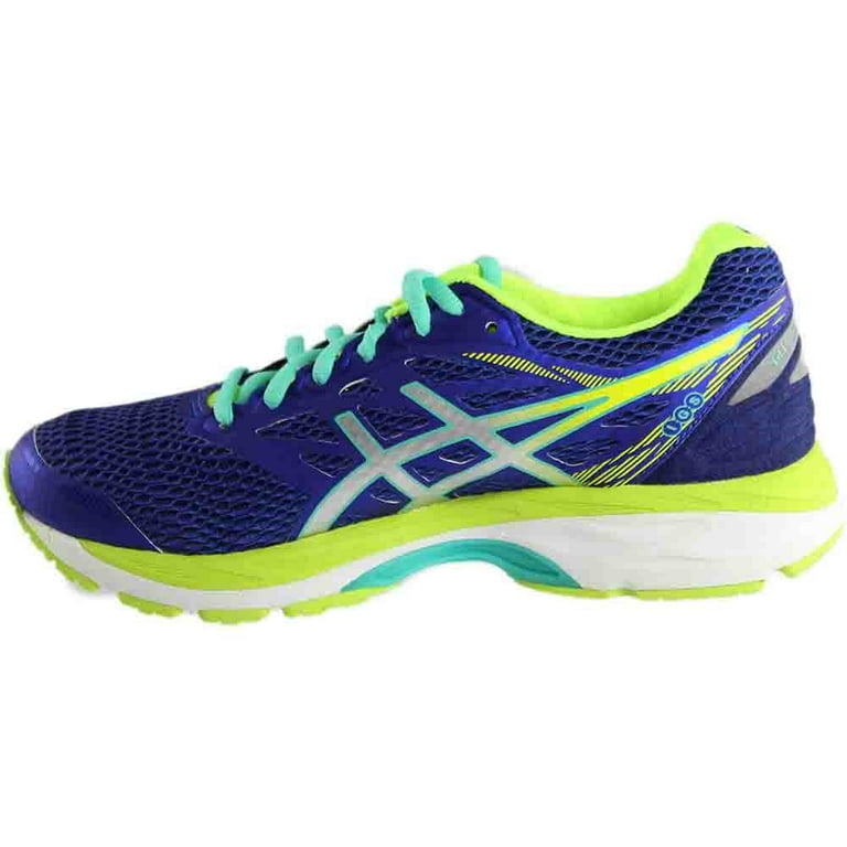 Asics Women s Gel Cumulus 18 Blue Silver Safety Yellow Ankle