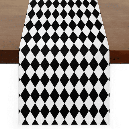 

Qzaxky Table Runner Boho Table Runner Buffalo Check Plaid Bohemian Boho Outdoor Table Runner Decoration for Indoor Outdoor Home Dinner Party Wedding Decor 13 x 108 Inch