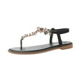 thumbnail image 2 of Lilgiuy New Roman Style Women's Shoes Low-heel Elastic Band Slip-on Sandals Flip-flops, 2 of 5