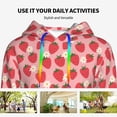thumbnail image 4 of Picia Strawberry And Flowers Pattern Casual Women's Hoodie, Hooded Sweatshirt with Kangaroo Pocket, Comfortable Pullover with Eye-catching Drawstrings-X-Large, 4 of 7