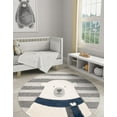 thumbnail image 3 of Unique Loom Whimsy Kids Collection Area Rug - Snowman (7' 1" Round Gray/Ivory), 3 of 9