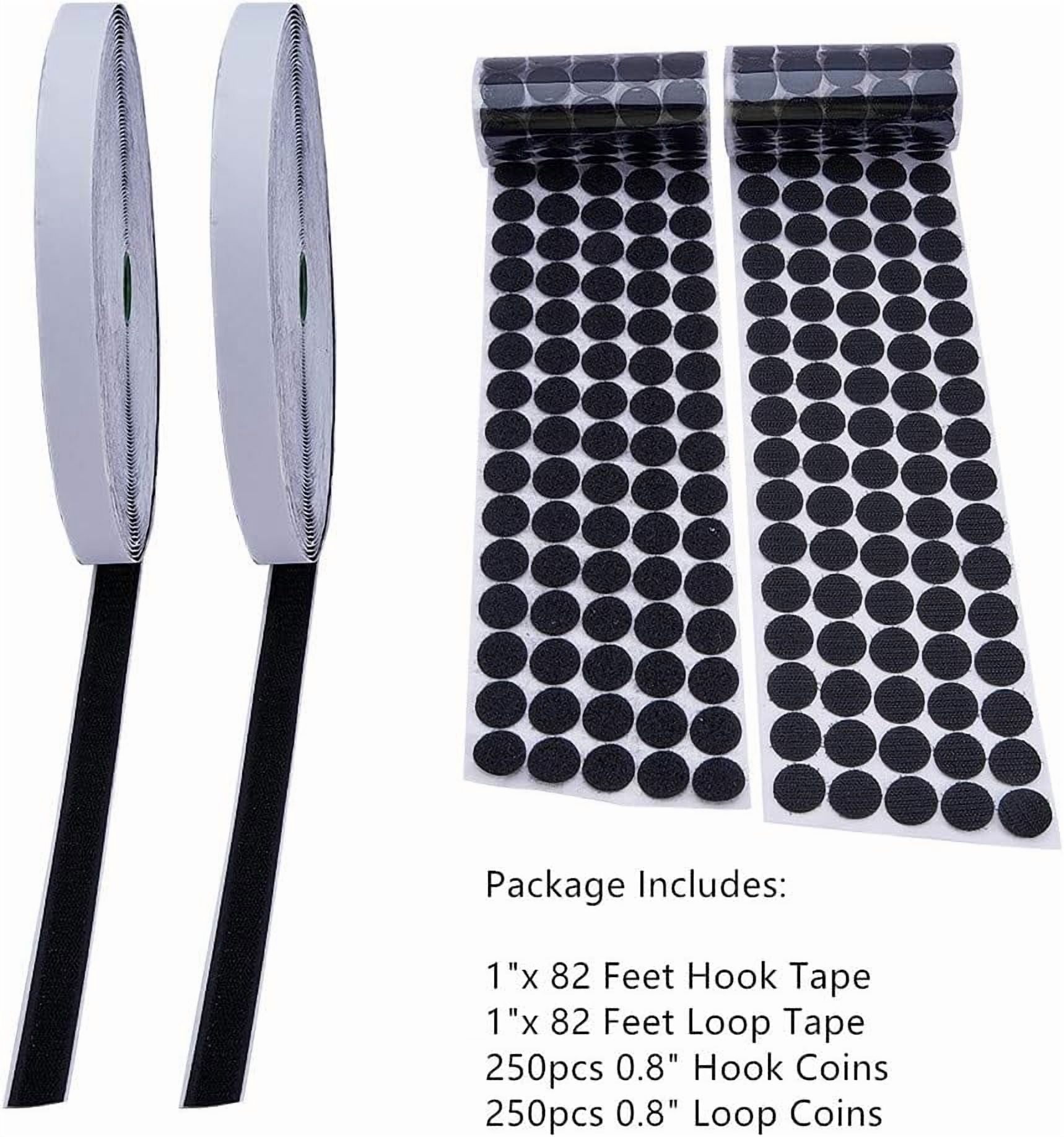 1 Set Nylon Magic Tapes Adhesive Hook and Loop Tapes Black 20mm