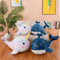 30/50cm Whale Plush Toy Fluffy PP Cotton Lovely Animal Doll Plushies Bedroom Decoration Soft Touch Stuffed Sea Animal Doll Toy Plush Pillow Birthday Gift