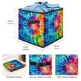 thumbnail image 3 of Tie Dye Foldable Storage Basket with Handle, 10.8"x10.5"x10.6", Large Capacity, Storage Cubes, Toy Storage, 3 of 6