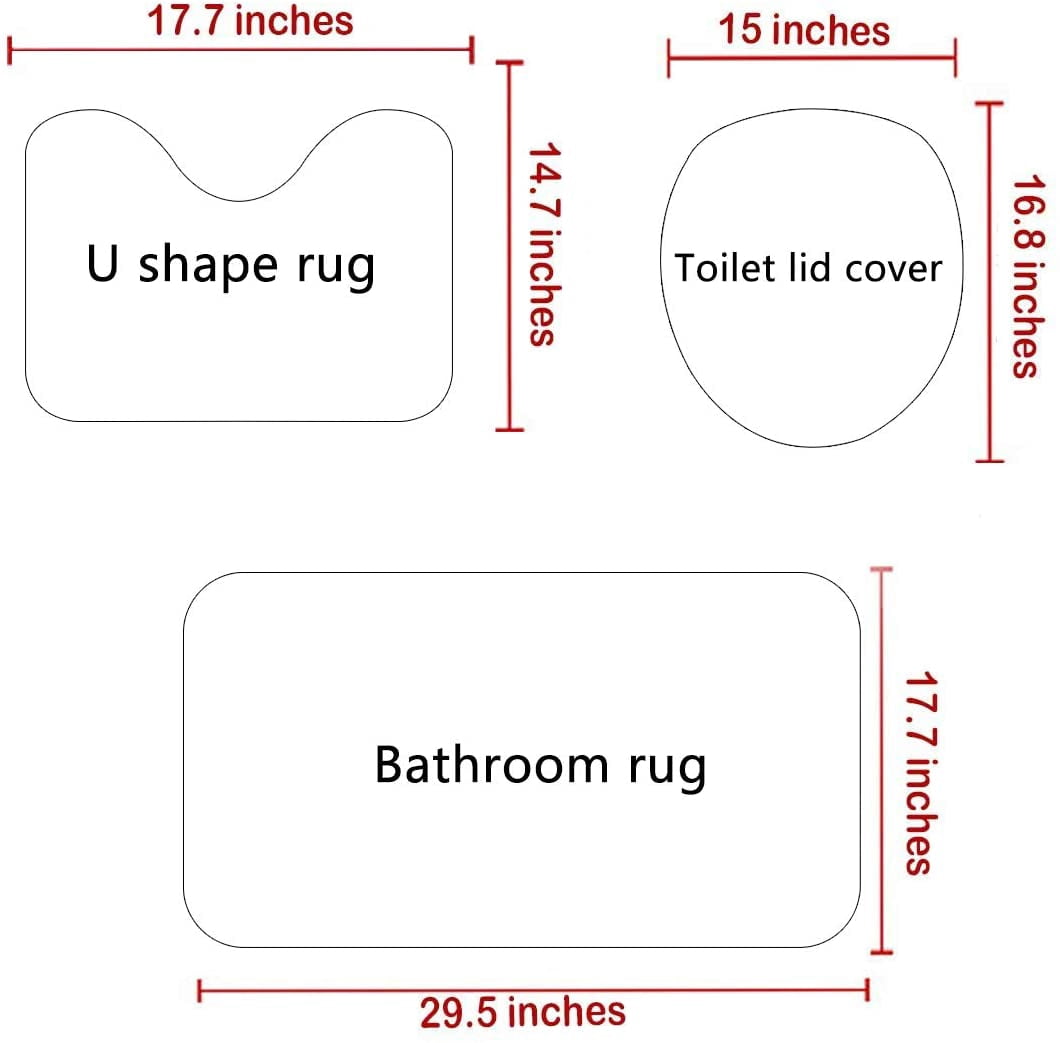 Blue Rose Shower Curtain Sets with Non-Slip Rugs, Toilet Lid Cover and Bath Mat, Nautical Ocean Shower Curtains with 12 Hook s, Durable Waterproof Bath Curtain (Blue Rose)…
