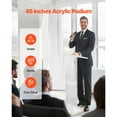 thumbnail image 2 of KFFKFF 50-Inch Acrylic Podium Stand, Portable Floor-Standing Lectern with Spacious Reading Surface, Storage Shelf, and Book Stopper, Ideal for Events, Presentations, and Educational Settings, 2 of 9