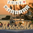 thumbnail image 4 of Wood Mr and Mrs Signs with Just Married Banner, Wooden Freestanding Letters for Photo Props, Rustic Dec, 4 of 14