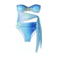 thumbnail image 3 of UTSJKR Women's 2026 Holiday Bandeau Skirted Bikini Set, Split Conservative Sexy Bathing Suit, Travel Beach Resort Wear Multicolor L, 3 of 5