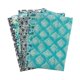 thumbnail image 2 of Paquete de 5 piezas de tela de algodón negra Fat Quarters, precortada con diseño de animales Azul verde, 2 of 9