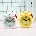 thumbnail image 5 of 1pc Reloj despertador de gato Reloj de escritorio Alarma de diseño con forma de gato de dibujos animados creativo (amarillo sin batería Estilo de fuente aleatorio), 5 of 5