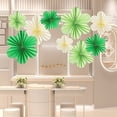 thumbnail image 2 of FWSA WRAPS Set of 9 PCS Paper Flowers Party Decorations for Wall, Groovy Birthday Wedding Room Hanging Decor (Beige, Light Green, Green), 2 of 7